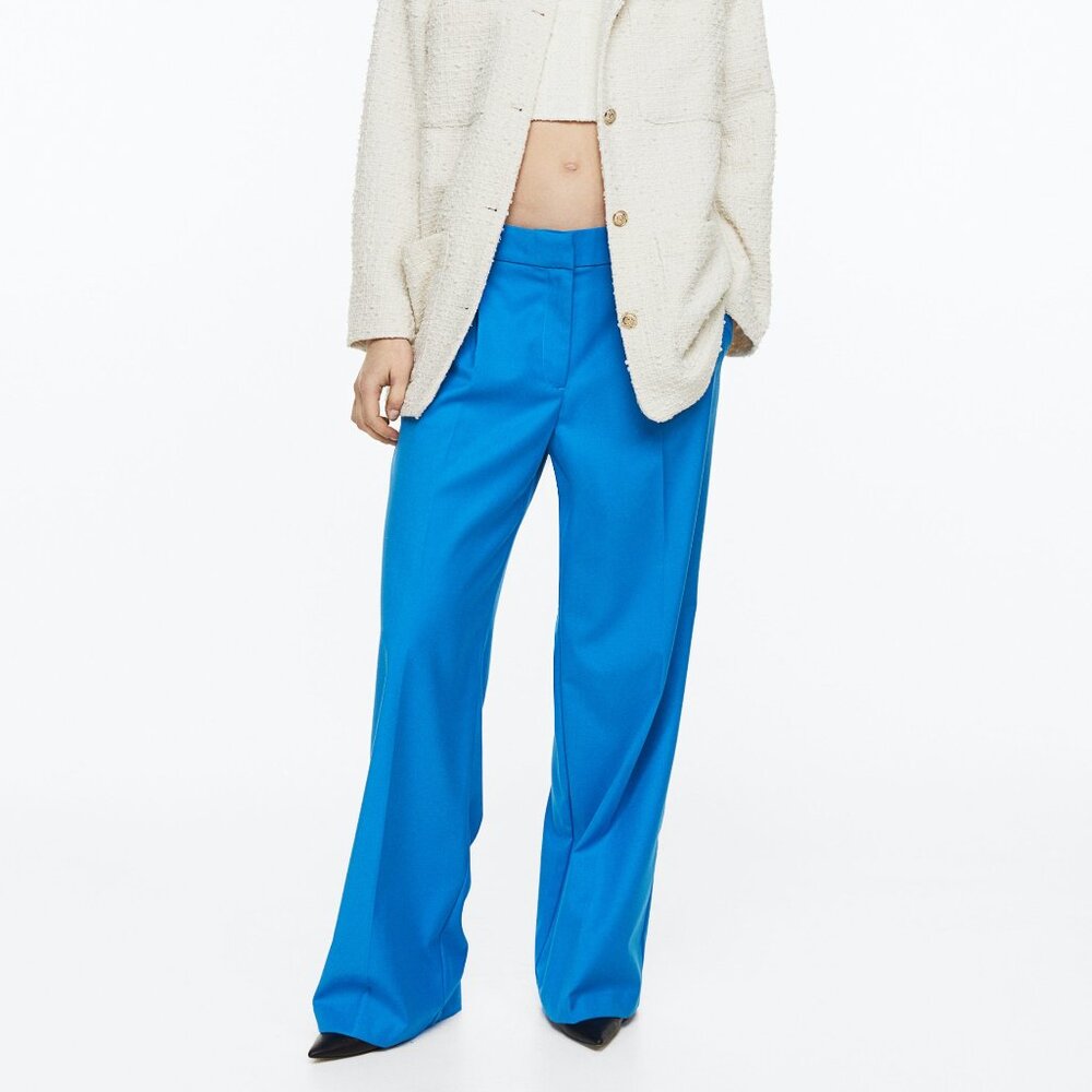 NWOT blue H&M pleated dress pants size 6